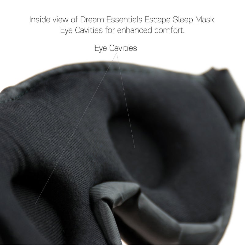 Dream Essentials, Escape 3D Sleep Mask, Earplugs, Carry Pouch Set, Molded Eye Shade, Men and Women, Contoured, Nose Bridge, Light Block, Memory Foam, Gift Set, Travel, Yoga, Blindfold, Navy Blue - Image 2